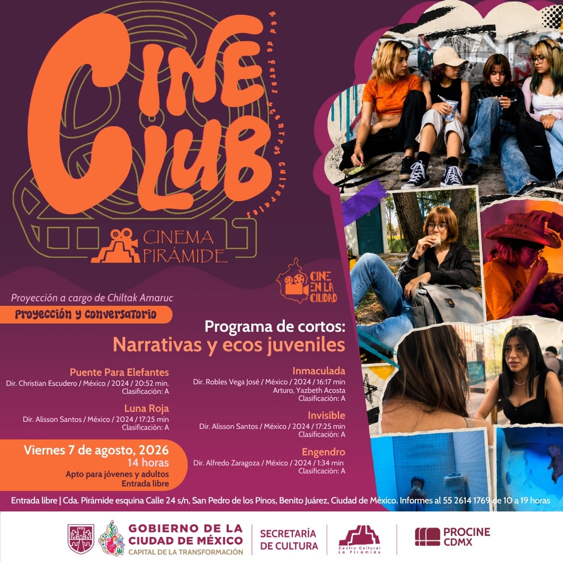 Programa de cortos: Narrativas y ecos juveniles
