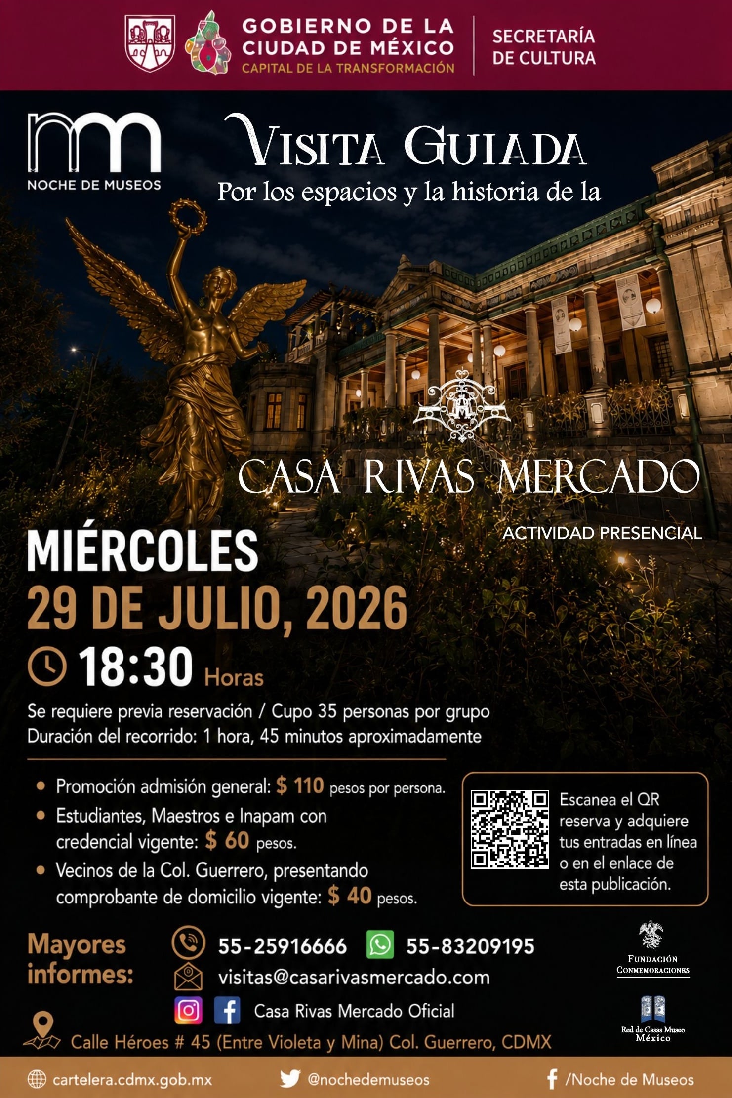 Noche de Museos en Casa Rivas Mercado