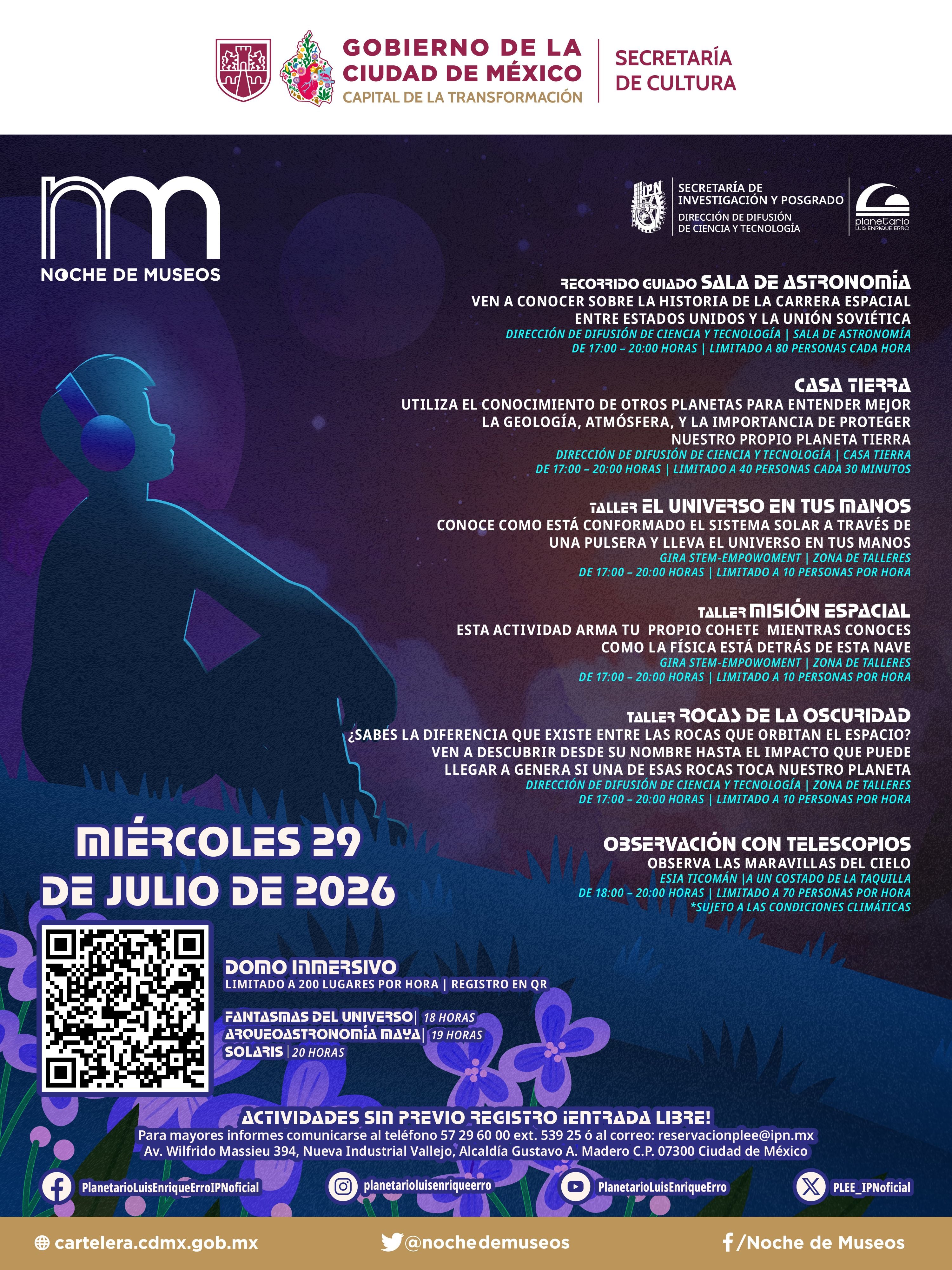 Noche de Museos en el Planetario Luis Enrique Erro