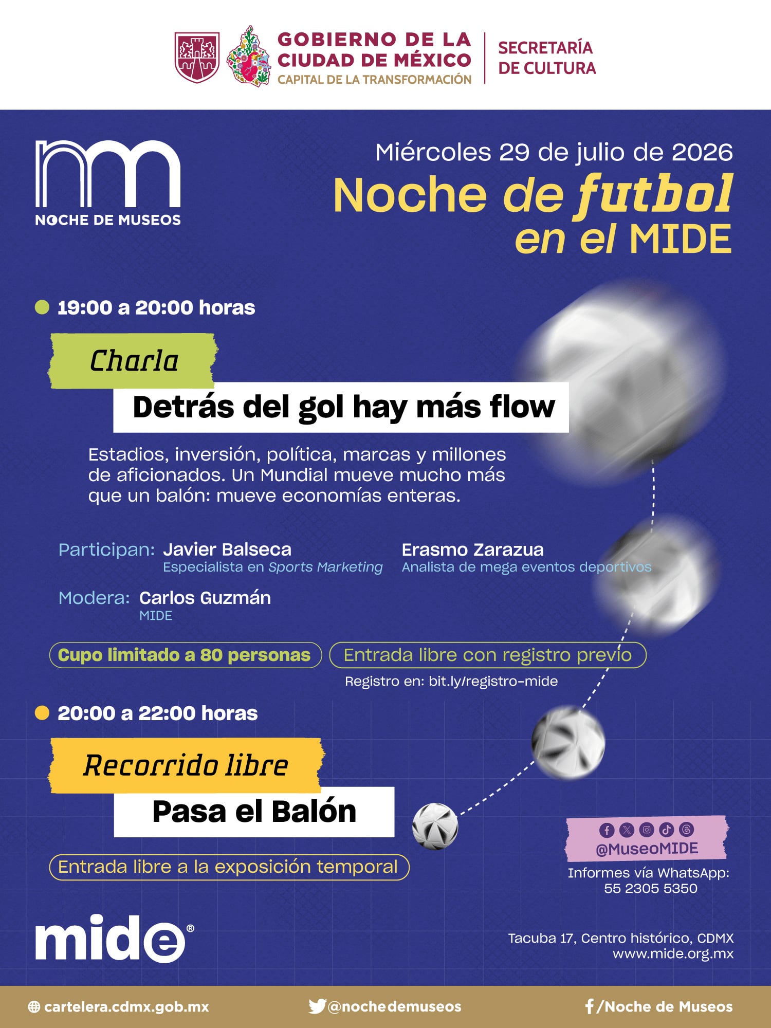 Noche de fútbol en el MIDE.